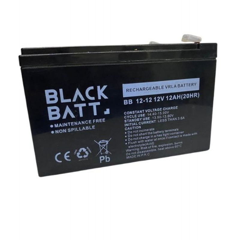 UPS BATTERY 12V 12AH BLACK BATT