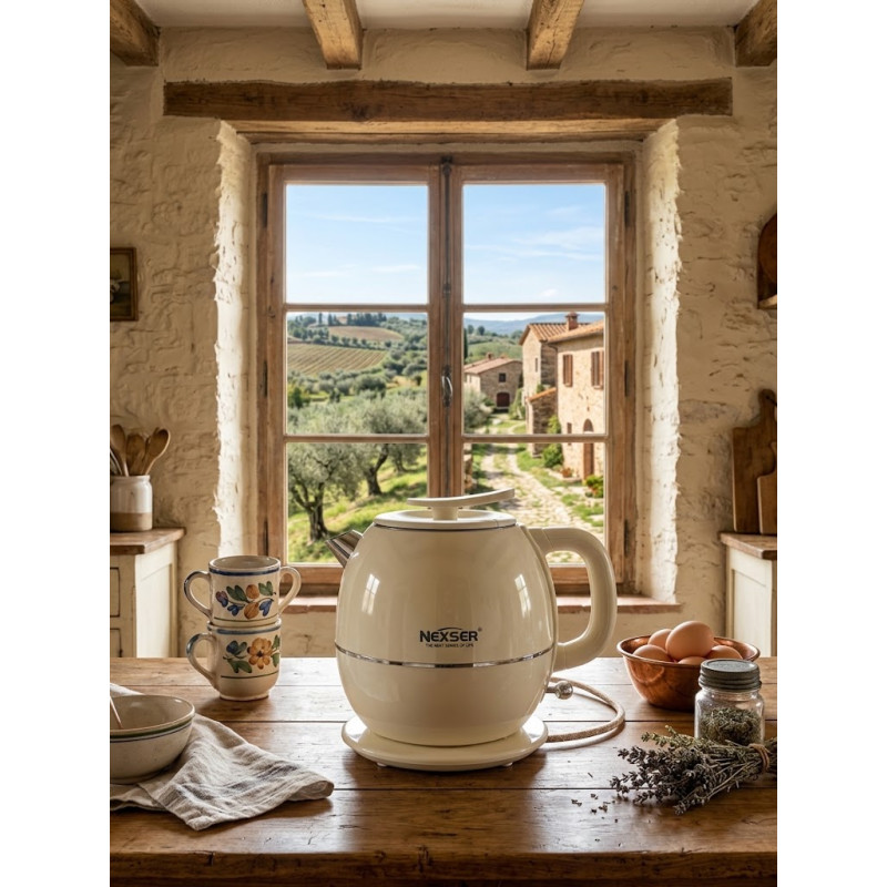 NEXSER NS-8216W Ýörite çäýnek (Kettle), 1.8 Litr, Ak reňkli, 1500W