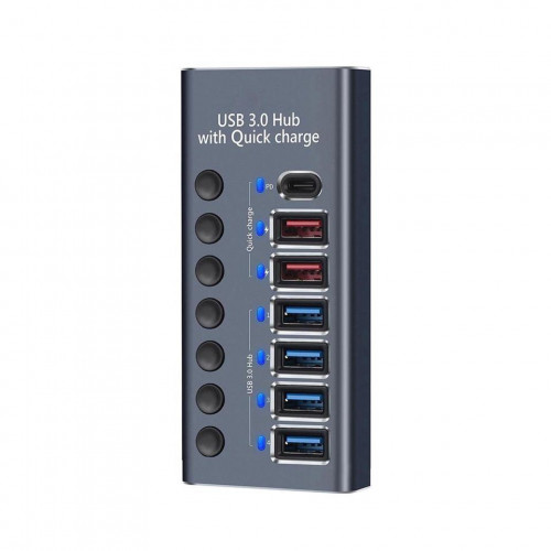 USB 3.0-хаб 985B с 7 портами и быстрой зарядкой.