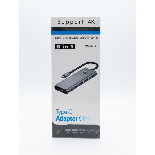 USB-C HUB 3*USB-A+2*USB-C+SD+TF+HDTV+AUDIO 9-IN-1 BYL-2410