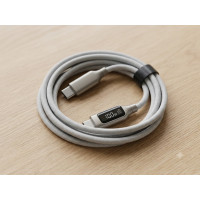 Кабель USB-C — USB-C 1 м, белый, со светодиодной подсветкой