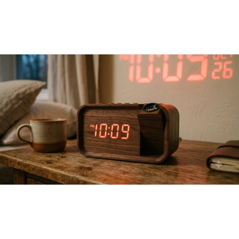 PROJECTION CLOCK WOOD STYLE