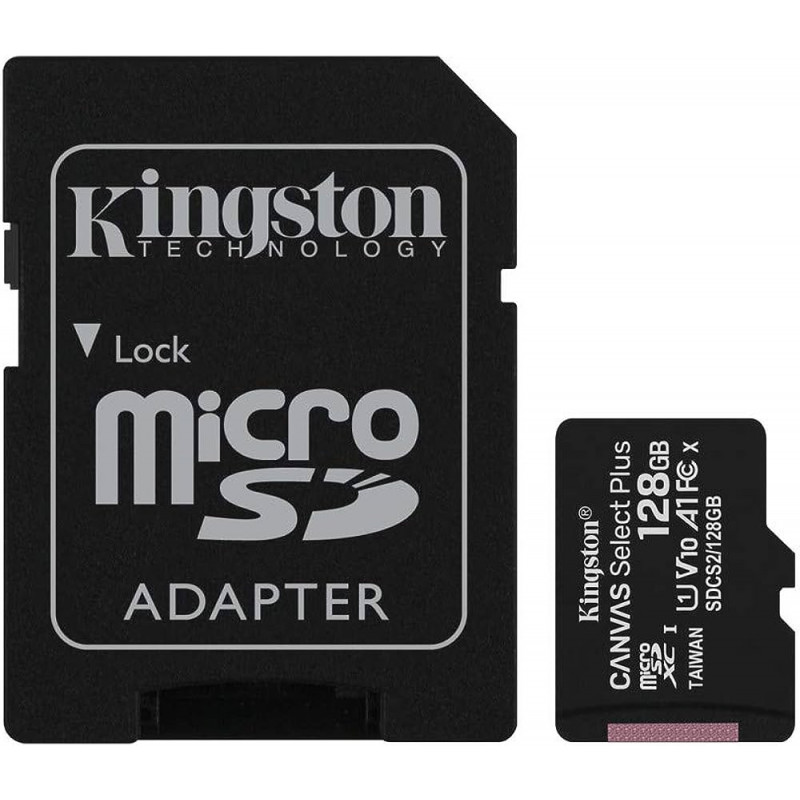 Memory card MICRO SD KINGSTON 128GB CANVAS SELECT PLUS CLASS-10