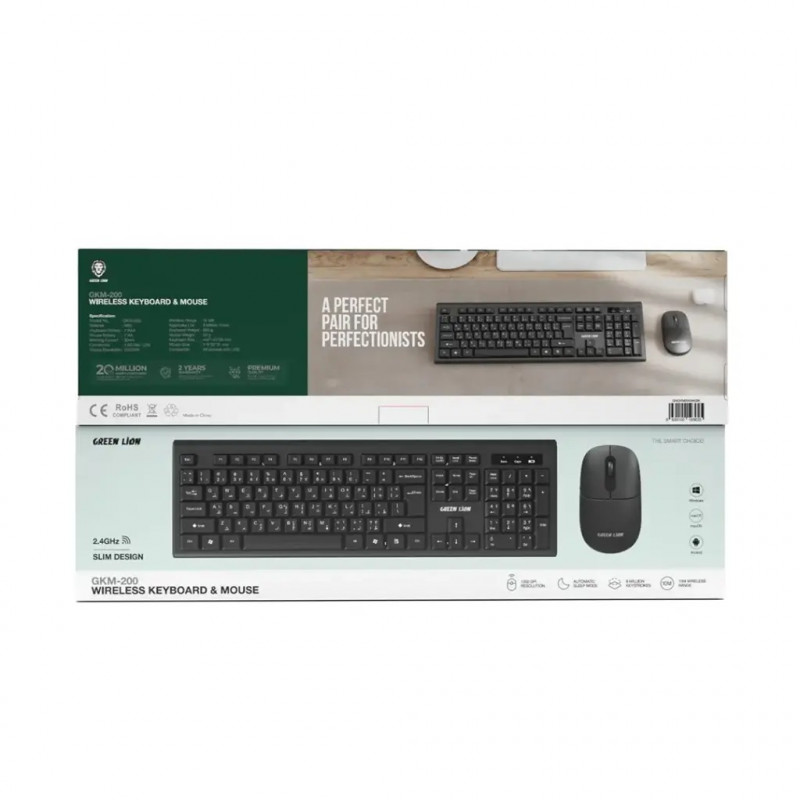 Green Lion GKM-200 simsiz klawiýatura we myşka toplum