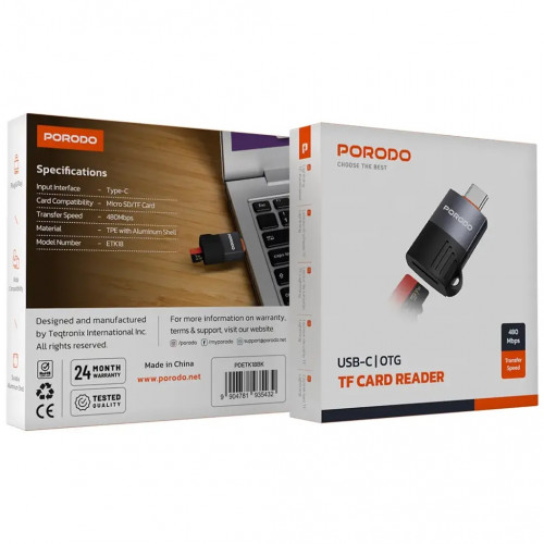 USB-C TF CARD READER PORODO ETK18