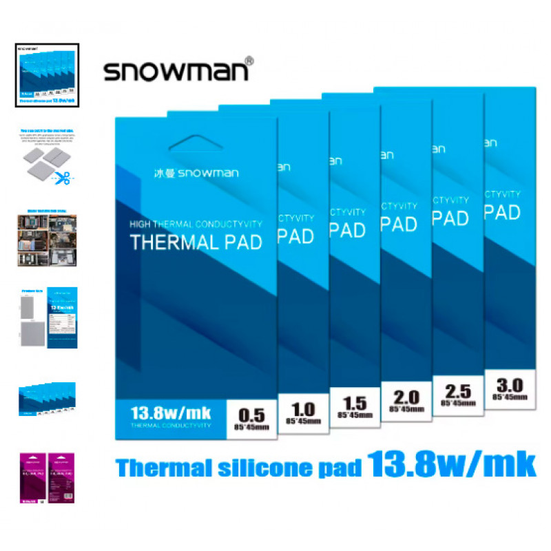 THERMAL PAD SNOWMAN 13.8W/MK 1.5MM 120*120