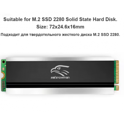Радиатор M.2 NVMe SNOWMAN медный