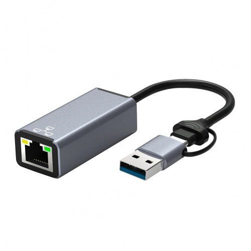 Adapter USB3.0+USB-C ETHERNET (RJ45) 1GB MIICAM 0540