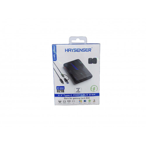 HAYSENSER 2.5" SATA gaty disk üçin USB 3.0 we USB-C interfeýsli korpus, HY-QXUC modeli (0218)